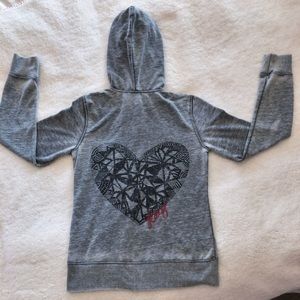 Roxy Light Wash Grey Zip-Up